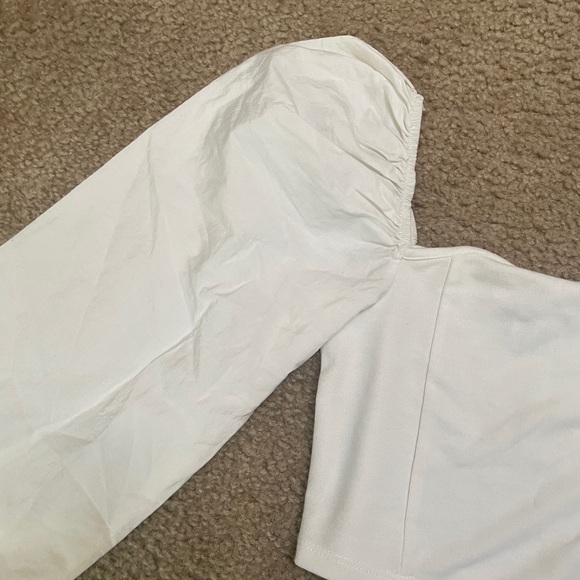 Topshop White Dramatic Sleeve Blouse - Picture 3 of 6